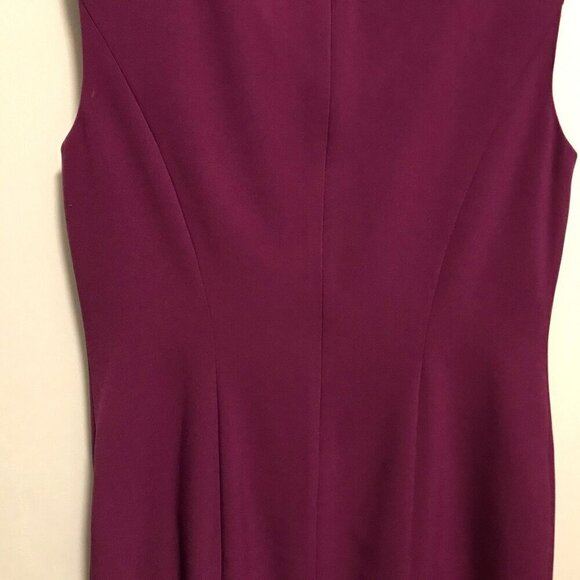 Ellen Tracy NWT Sheath Dress Fully Lined Asymmetric Front Ruffle Sz 12 in Berry - Picture 12 of 16